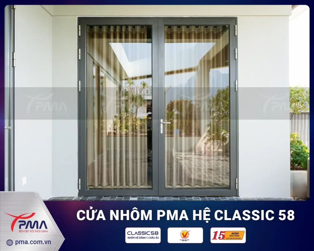 Cửa đi mở quay PMA hệ Classic 58