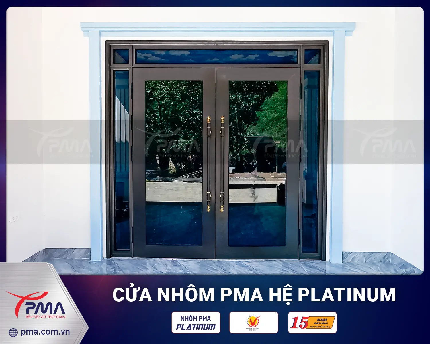 Cửa đi mở quay hệ Phào kép PMA Platinum