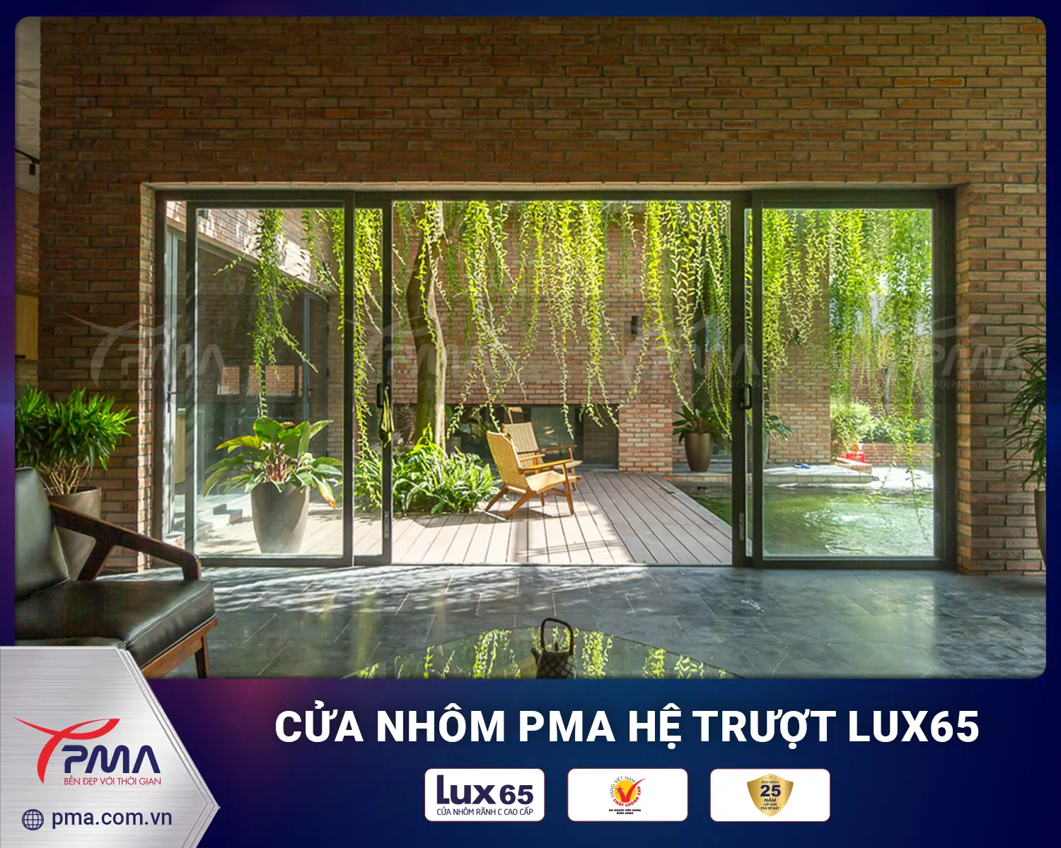 Cửa đi trượt hệ 120 PMA Lux65
