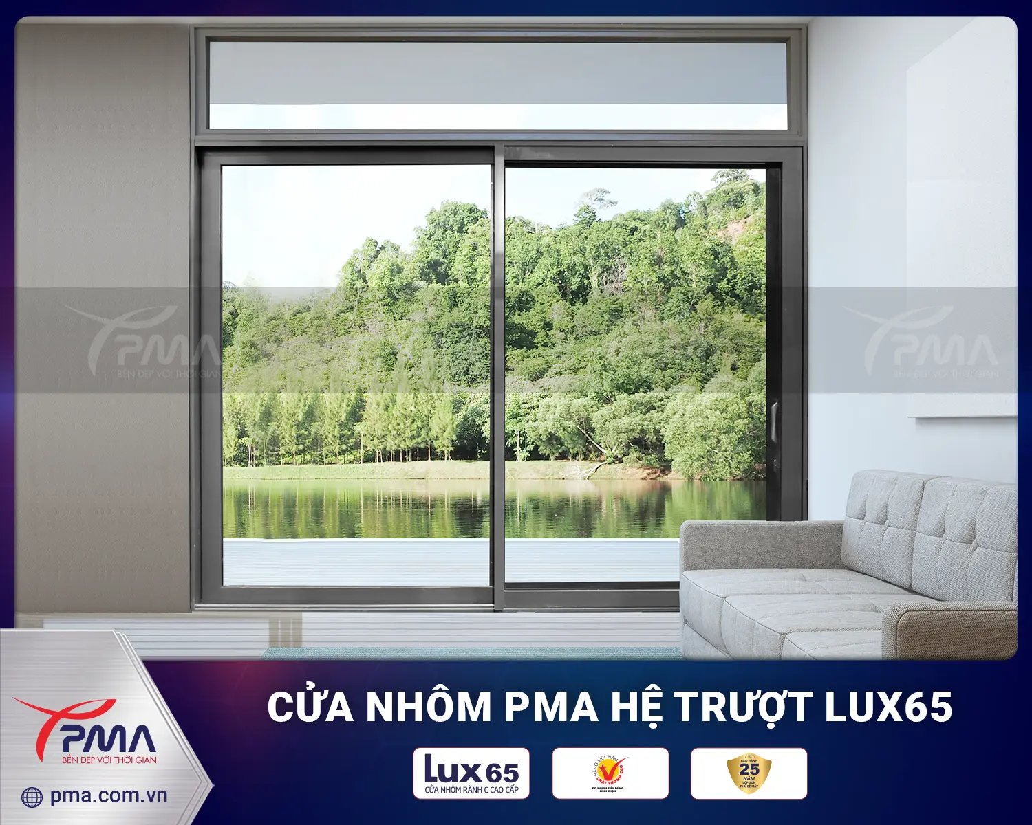 Cửa đi trượt hệ 180 PMA Lux65