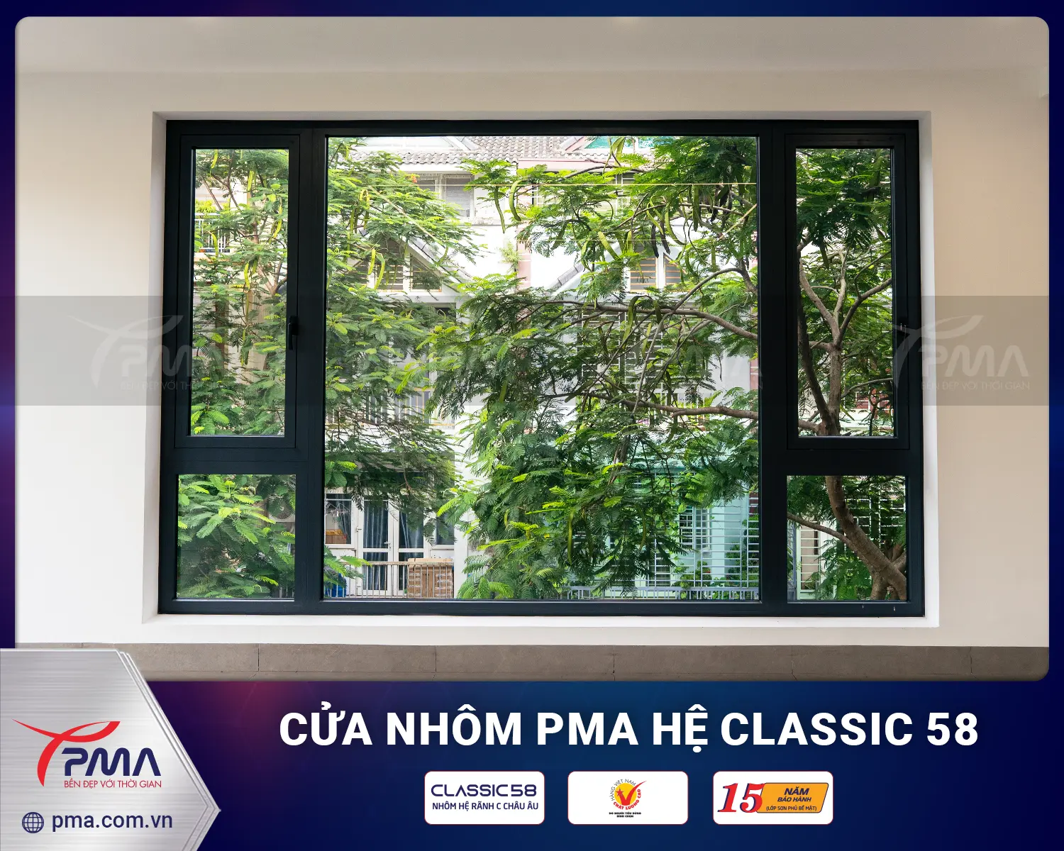 Cửa sổ mở quay PMA hệ Classic 58