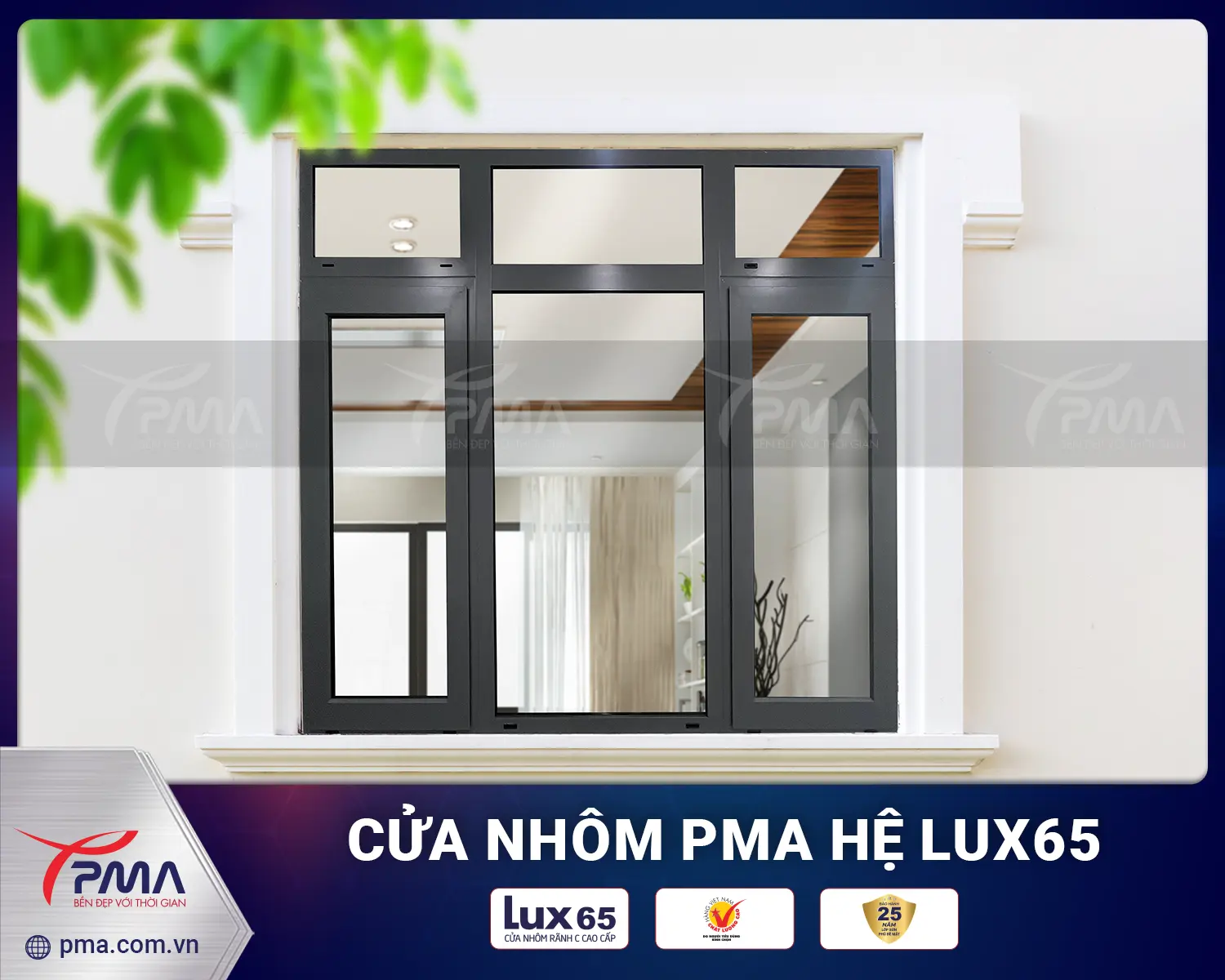 Cửa sổ mở quay PMA hệ Lux65