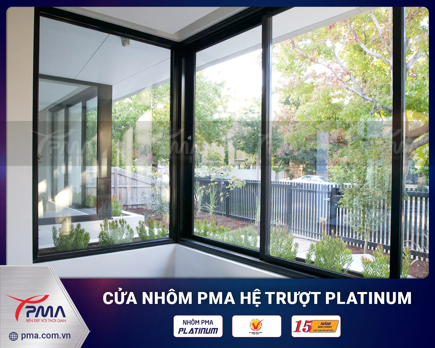 Cửa sổ mở trượt PMA hệ 55 Platinum
